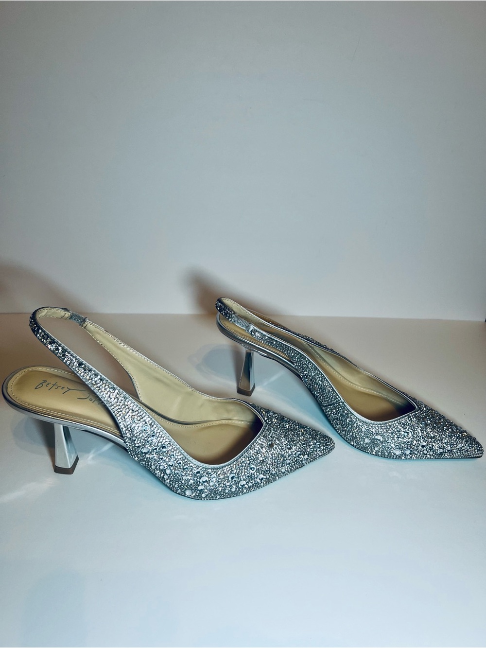 Betsey Johnson Silver Crystal Embellished Slingback Pump - Picture 3 of 6